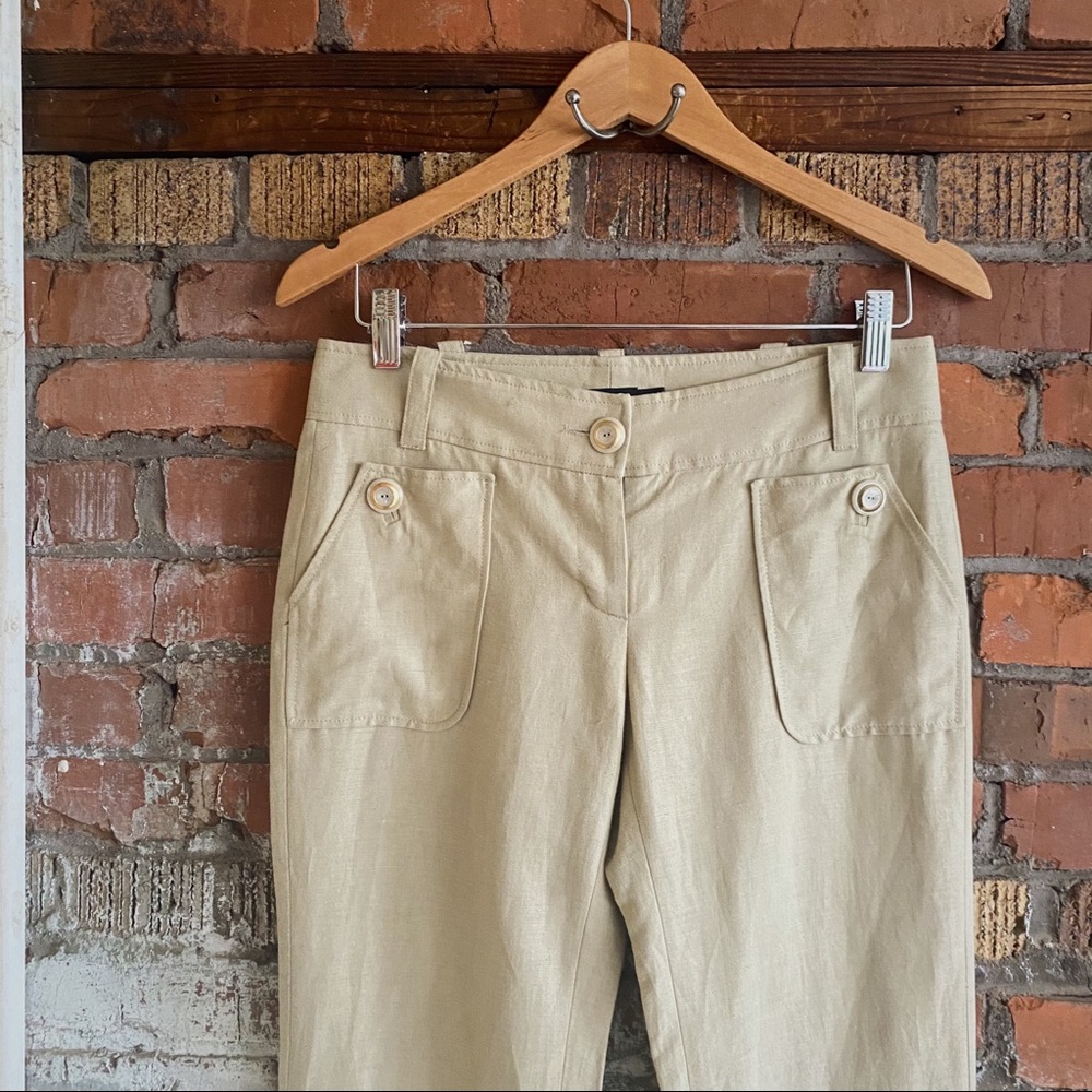 NWT Dolce & Gabbana Linen Lightweight Low-Rise Khaki Trousers/Relaxed Fit Pants